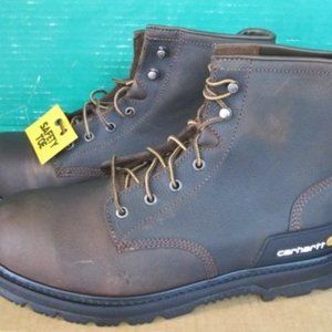 NEW CARHARTT MENS BROWN LEATHER WORK BOOTS SIZE 8.5